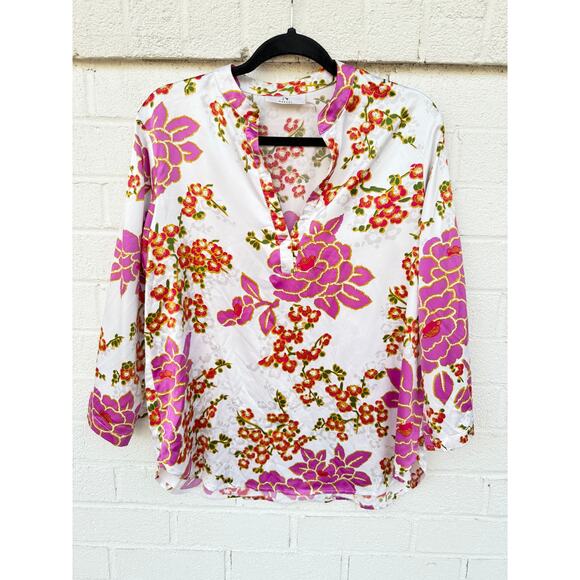 Natori Floral Pajama Set Small Two Piece Long Sleeve Top Pants Sleepwear - Picture 4 of 9